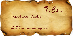 Topolics Csaba névjegykártya