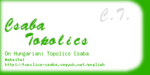 csaba topolics business card